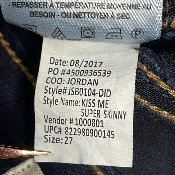 Jessica Simpson Kiss Me Super Skinny Jeans Dark Wash Denim 27 - Picture 15 of 16